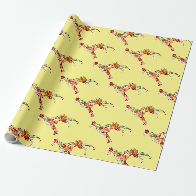Autumn Great Dane Wrapping Paper (Unrolled)