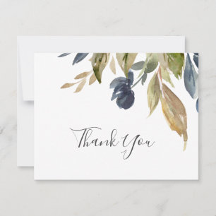 Autumn Greenery Thank You Card