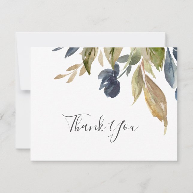 Autumn Greenery Thank You Card (Front)
