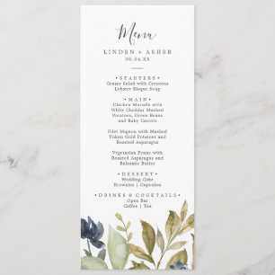 Autumn Greenery Wedding Dinner Menu