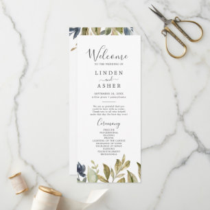 Autumn Greenery Wedding Program