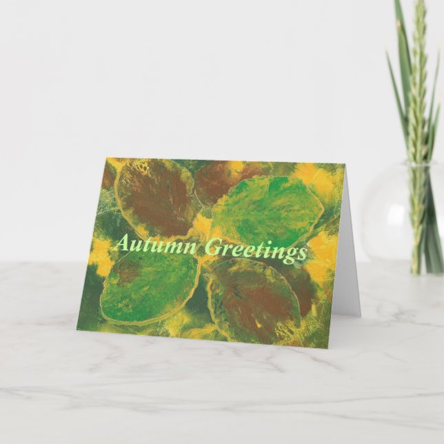Autumn Greetings, Birch leaves, greeting cards (Front)