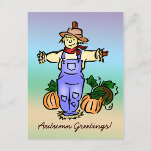 Autumn Greetings Scarecrow Postcard