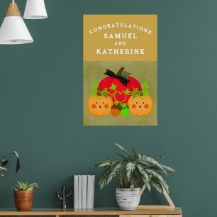 Autumn Halloween Bridal Shower Weeding Congrats  Poster