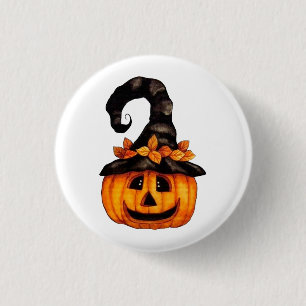 Autumn Halloween Jack-o-Lantern Pumpkin Button