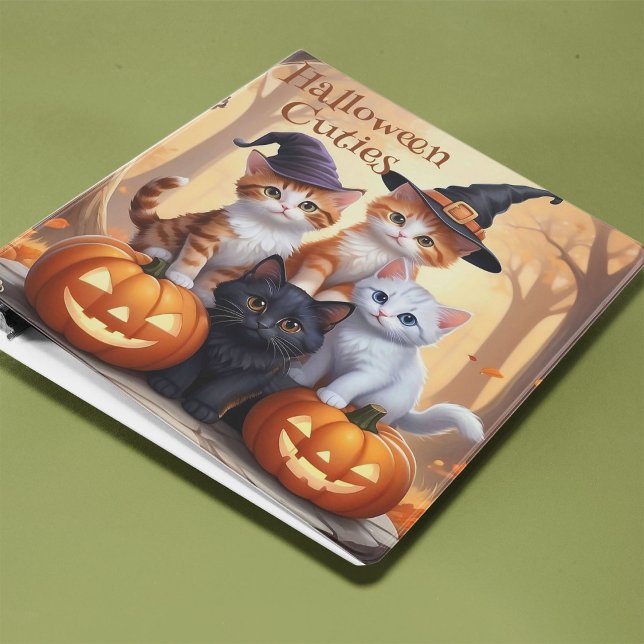 Autumn Halloween Kittens in Costumes Pumpkins Binder (Creator Uploaded)