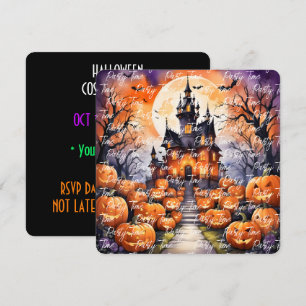 Autumn Halloween Modern Pumpkin Collection Invitation