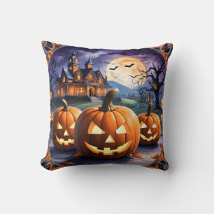 Autumn Halloween Popular Pumpkin Collection Throw Pillow