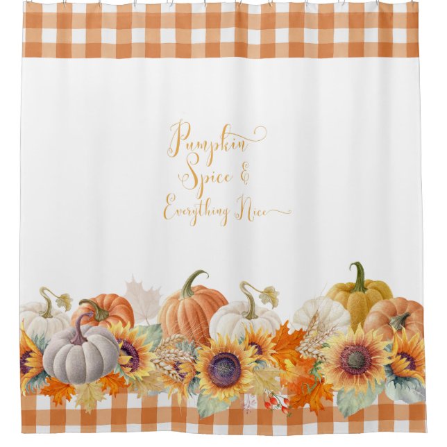 Autumn Halloween Pumpkin Spice Farmhouse Check (Front)