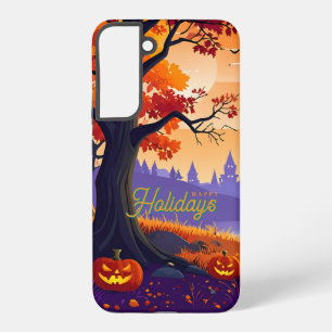 Autumn Halloween Pumpkin Sunset Holiday Scene Samsung Galaxy Case
