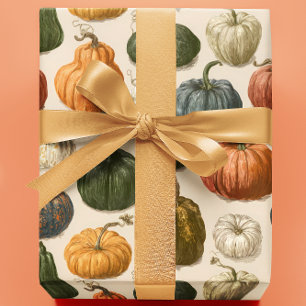 Autumn Halloween Pumpkin Vintage Wrapping Paper