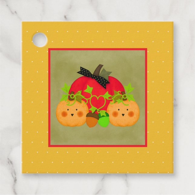 Autumn Halloween Wedding Shower  Favour Tags (Front)