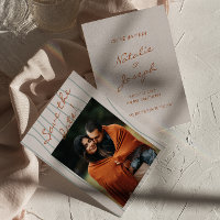 Autumn Handwritten Earthy Retro Photo Wedding