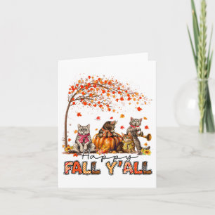 Autumn Happy Fall Yall Cats Autumn Lover Pumpkins  Card