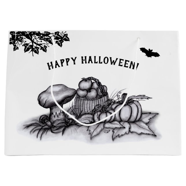 Autumn , Happy Halloween! Large Gift Bag (Front)