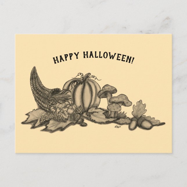 Autumn , Happy Halloween! Postcard (Front)
