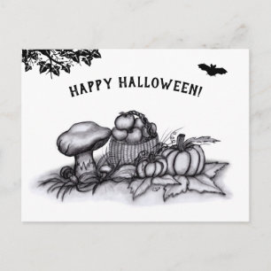Autumn , Happy Halloween! Postcard