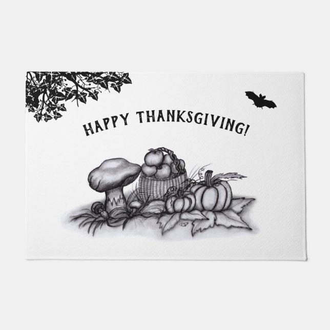 Autumn , Happy Thanksgiving!  Doormat (Front)