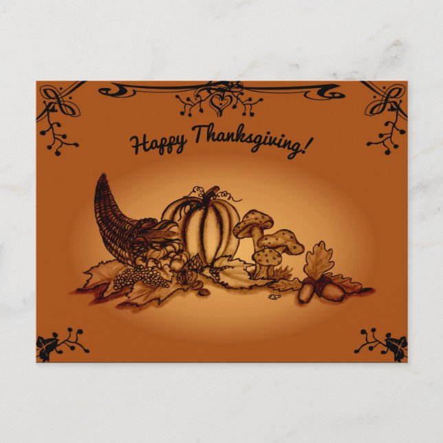 Autumn , Happy Thanksgiving! Postcard (Front)