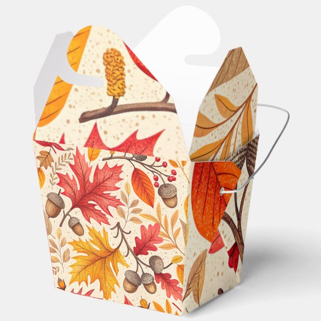 Autumn Harmony: A Colourful Fall Pattern Favor Box (Open)