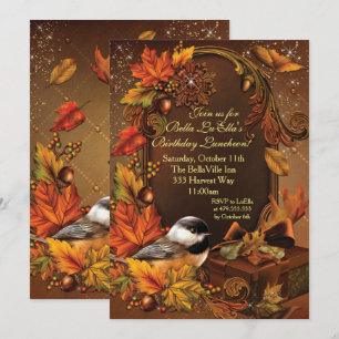 Autumn Harvest Birthday Celebration Invitations