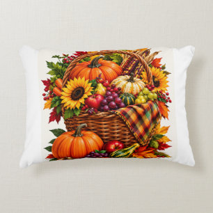 Autumn Harvest Bounty Short-Sleeve Hawaiian Accent Pillow
