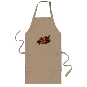 Autumn Harvest Cornucopia Horn of Plenty Fall Long Apron