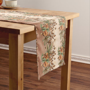 Autumn Harvest Fall Leaves Short Table Runner