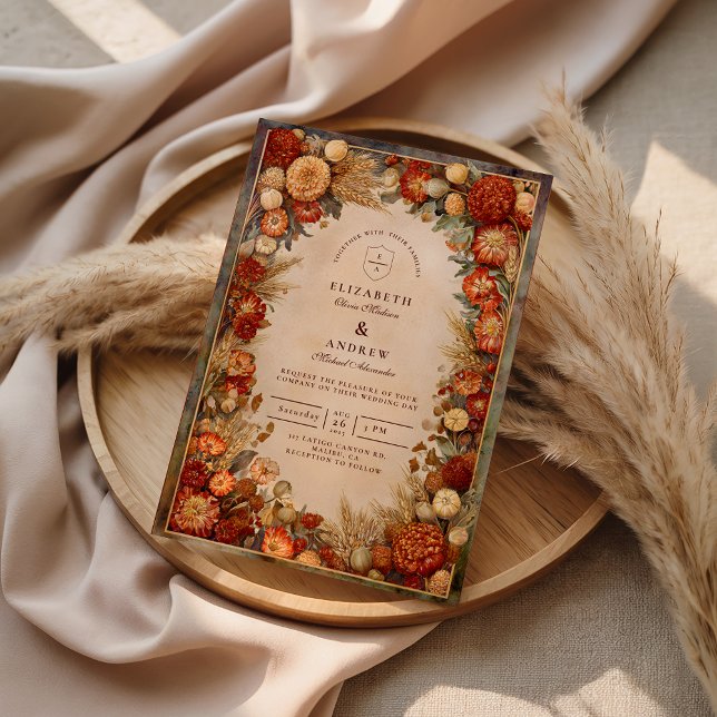 Autumn Harvest Floral Wedding Invitation (Creator Uploaded)