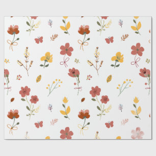 Autumn Harvest Floral Wrapping Paper