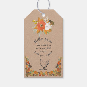 autumn harvest fresh eggs kraft product tag