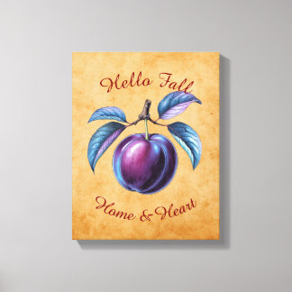 Autumn Harvest Fruit Art with Custom Text Canvas Print