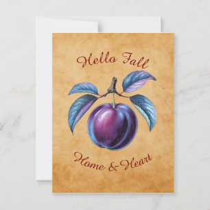 Autumn Harvest Fruit Art with Custom Text Postcard