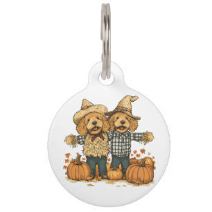 Autumn Harvest Goldendoodle Dogs Pet Tag