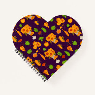 Autumn Harvest Healthy Veggie And Fruits Leggings  Notebook