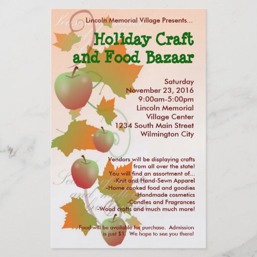 Autumn Harvest Holiday Craft Bazaar Small Flyer | Zazzle