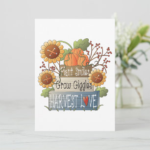 Autumn Harvest Love Sunflowers and Pumpkins Invitation