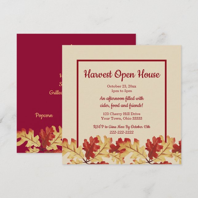 Autumn Harvest Open House Invitation (Front/Back)