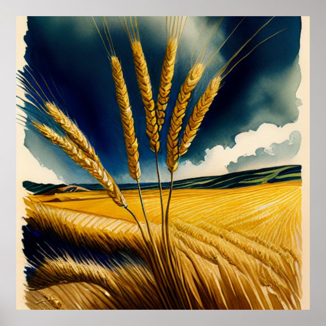 Autumn Harvest Prairie Gold Poster (Front)