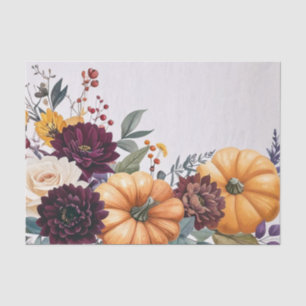Autumn Harvest Pumpkin Floral Decoupage  Tissue Paper
