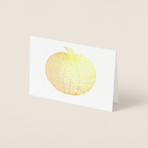 Autumn Harvest Pumpkin Halloween Thanksgiving Fall Foil Card