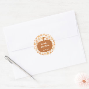 Autumn Harvest Pumpkin Pastel Baby Shower 2 Classic Round Sticker