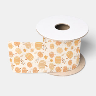 Autumn Harvest Pumpkin Pastel Satin Ribbon