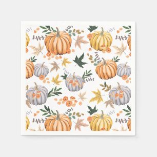 Autumn Harvest Pumpkin Pattern Thanksgiving Napkin
