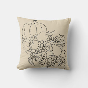 Autumn Harvest Pumpkin Throw Pillow