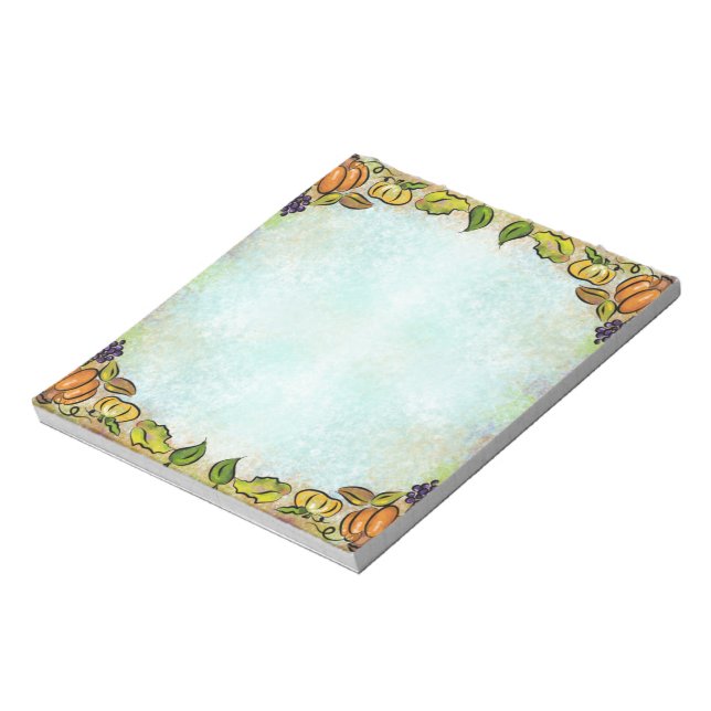 Autumn Harvest Pumpkins Grapes  Notepad (Rotated)