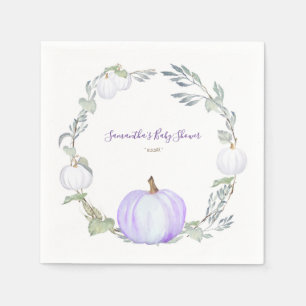 Autumn Harvest Purple and White Pumpkin Fall Napkin