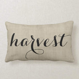 Autumn Harvest Rustic Burlap Look Pillow
