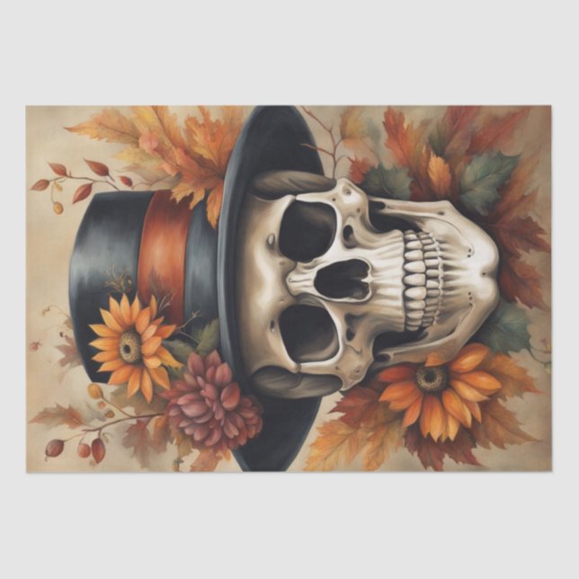 Autumn Harvest: Scarecrow in Fall Decoupage Tissue Paper (Front)