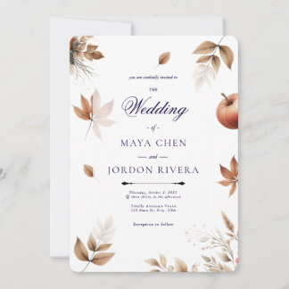 Autumn Harvest Season Wedding Invitation